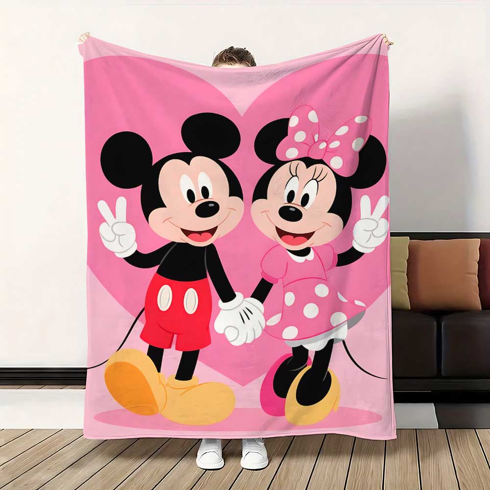 Kawaii Mouse Cartoon Knee Blanket for Decorative Sofa Fluffy Soft Blankets Bedroom Decoration Home Bedspread on the Bed Throw