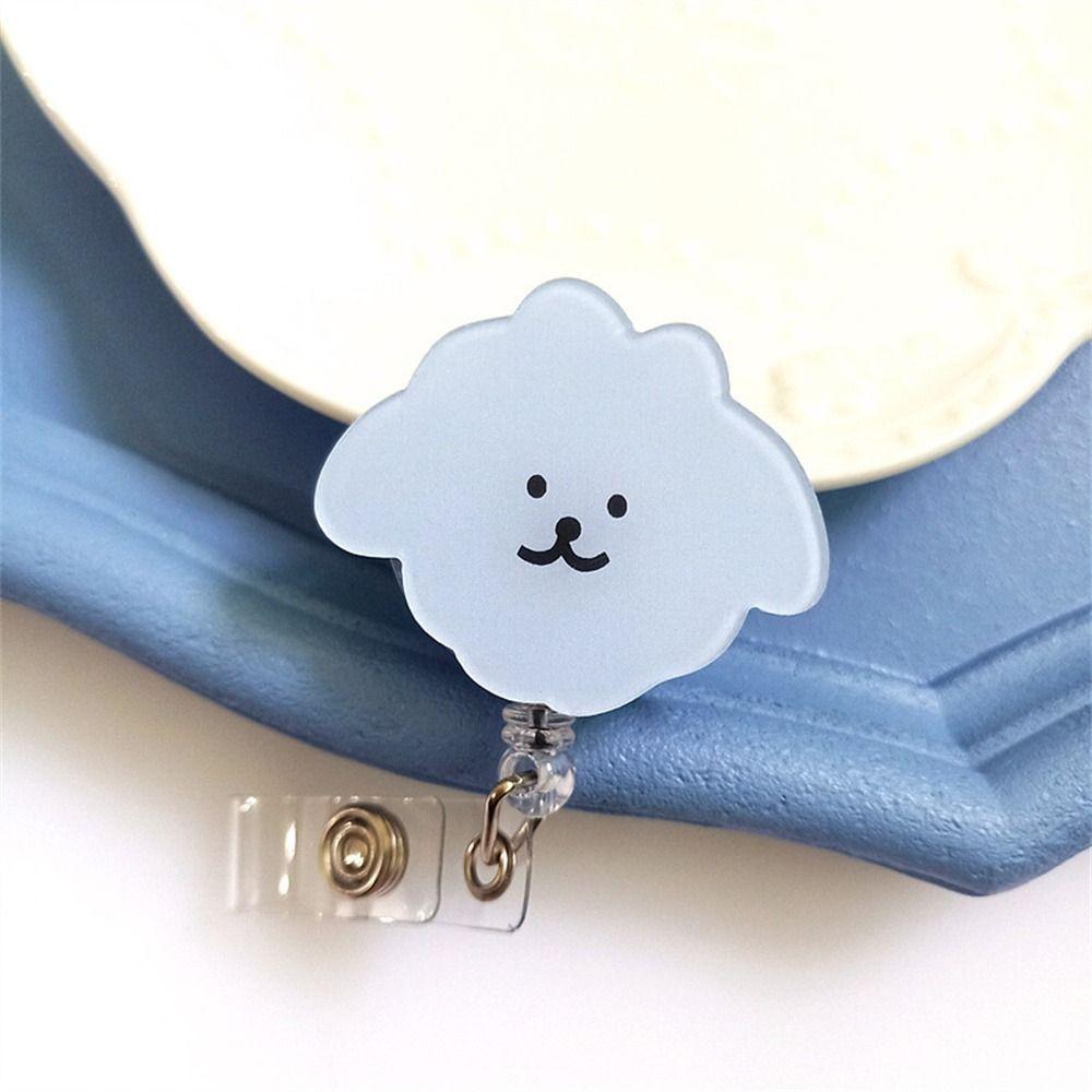 Name Tag Nurse Badge Reel Cartoon Dog Easy Pull Buckle Retractable Badge Holder  Doctor Students