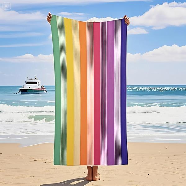 Neon Flower Peace Sign Love BFF Polyester Beach Towel Quick Dry Sand Free Bath Towel for Summer Pool Travel BFF Gift