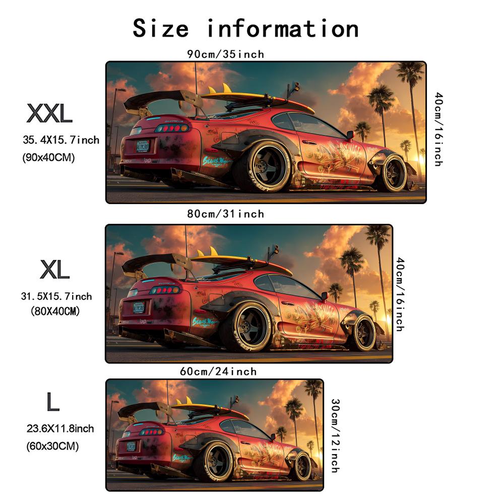 Cool Car Design Mouse Pad Large Computer Office Game Table Mats XXL Rubber Anti-slip PC Gaming Keyboard Mousepads Long Desk Pads