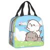 Cartoon Mochi Cat Peach And Goma Meme Lunch Bag Women Thermal Cooler Insulated Lunch Box for Work Office Travel Picnic Food Bags Practical Use