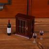 Mini Wine Cabinet Model Miniature House Kitchen Furniture Mini Red Wine Bottles Goblets Doll Accessories for Kids Pretend Play