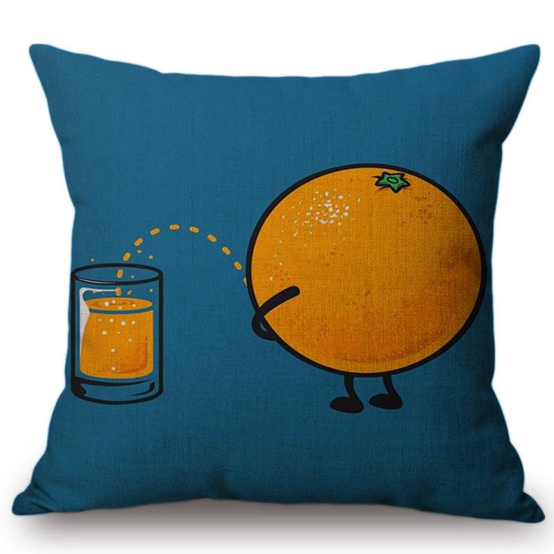 Modern Fruits Pattern Design Throw Pillow Case Pear Lemon Bicycle Summer Harmony Car Sofa Decoration Cushion Cover Cojines