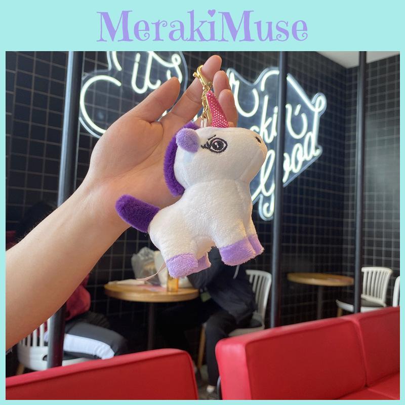 Purple Unicorn Stuffed Doll With Silver Keyring For Childrens Party Favor
