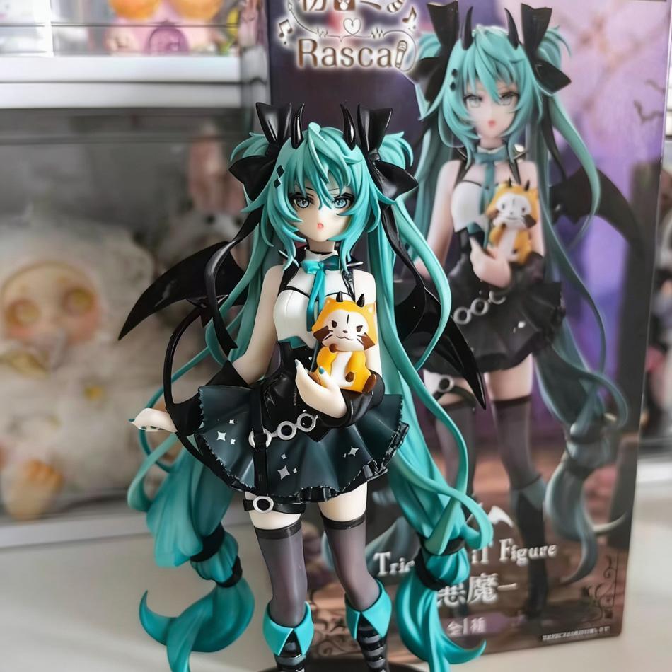 19CM Anime Hatsune Miku Little Devil Raccoon Kawaii PVC Action Figure Model Toy Desktop Decoration Cute Holiday Gift