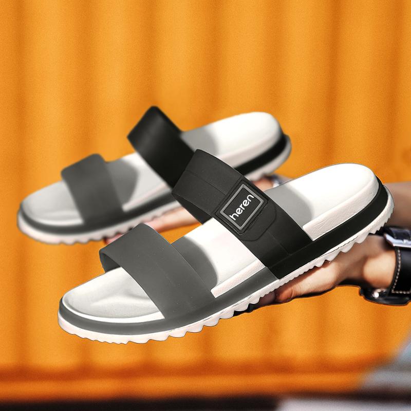 Men Slippers Outdoor Indoor Designer Summer Soft Black Slippers Men Thick Fashion Beach Platform Shoes Non-Slip Sandals