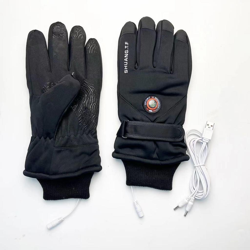Luvas de Esqui com Touchscreen Aquecidas por USB para Esportes de Inverno e Ciclismo ao Ar Livre