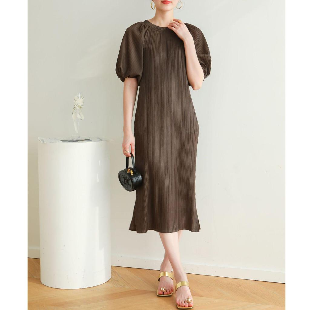 2026 Summer Miyake High-End Pleated Loose Pastoral Dress