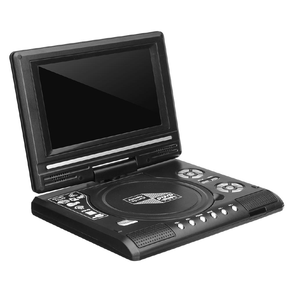 7.8 Inch VCD CD MP3 DVD Player Portable HD TV Home Car DVD Player USB SD Cards RCA TV Portatil Cable Game 16:9 Rotate LCD Screen