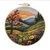 Mountain and Moon Landscape Embroidery Kit Handmade Gift Home Decoration Cross Stitch with Scenery Pattern Sewing accessories