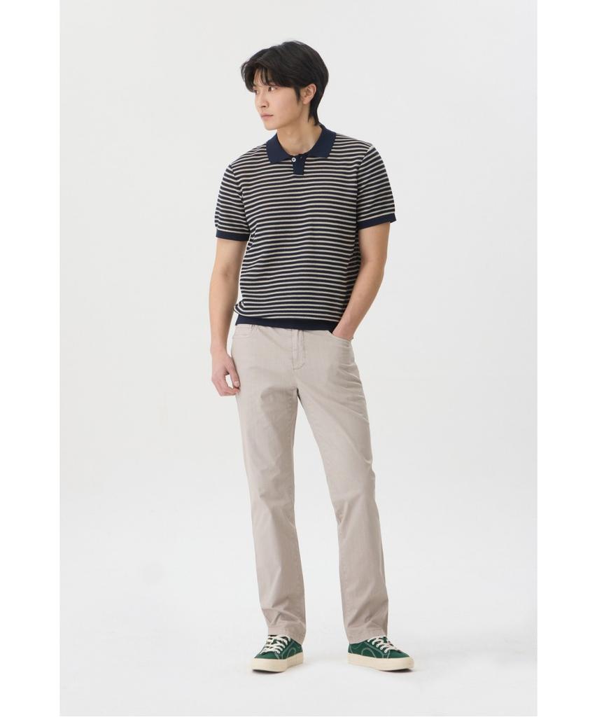 BRENTWOOD [Liberty] Washable Striped Polo Neck Sweater Brwam26512Nyx