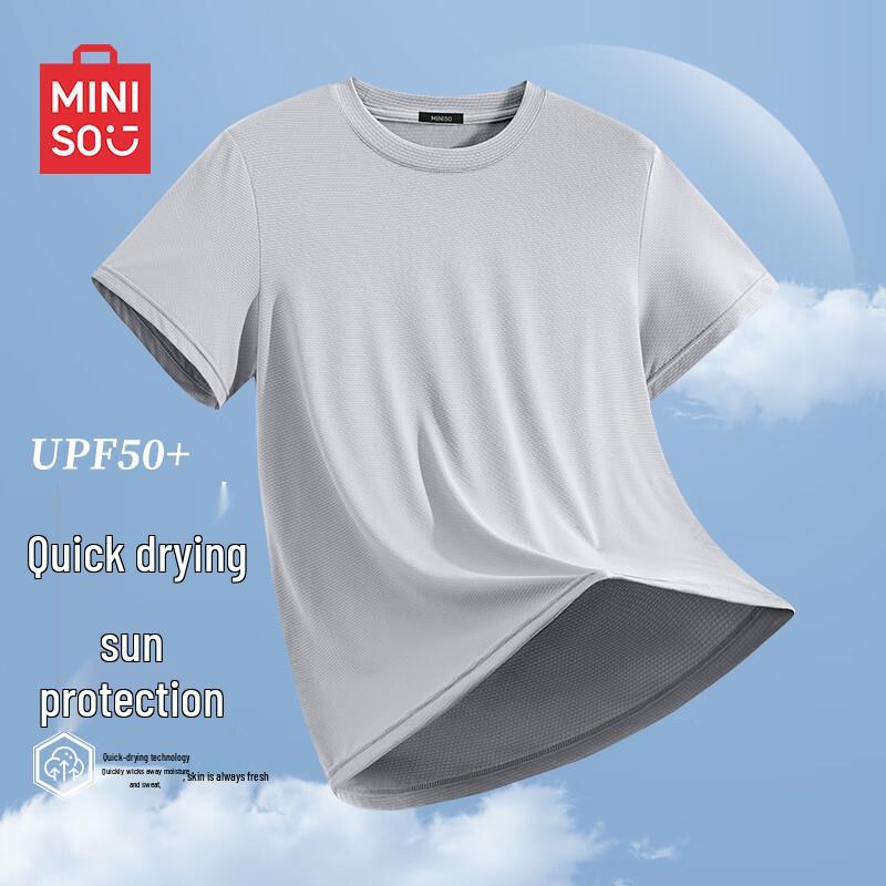 MINISO Men s Cool Ice Silk Quick-Dry Short Sleeve T-Shirt M