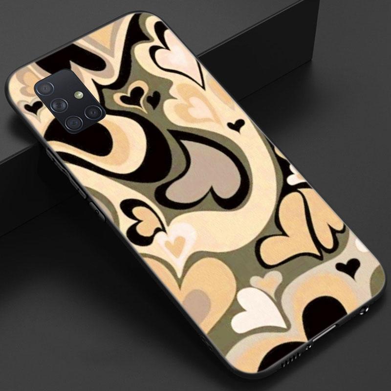 Purple Heart Swirl Pattern Case For Samsung Galaxy A12 A22 A31 A32 A50 A51 A70 A71 A72 A11 A21S A02S A10S A20S A30S A52 S 5G