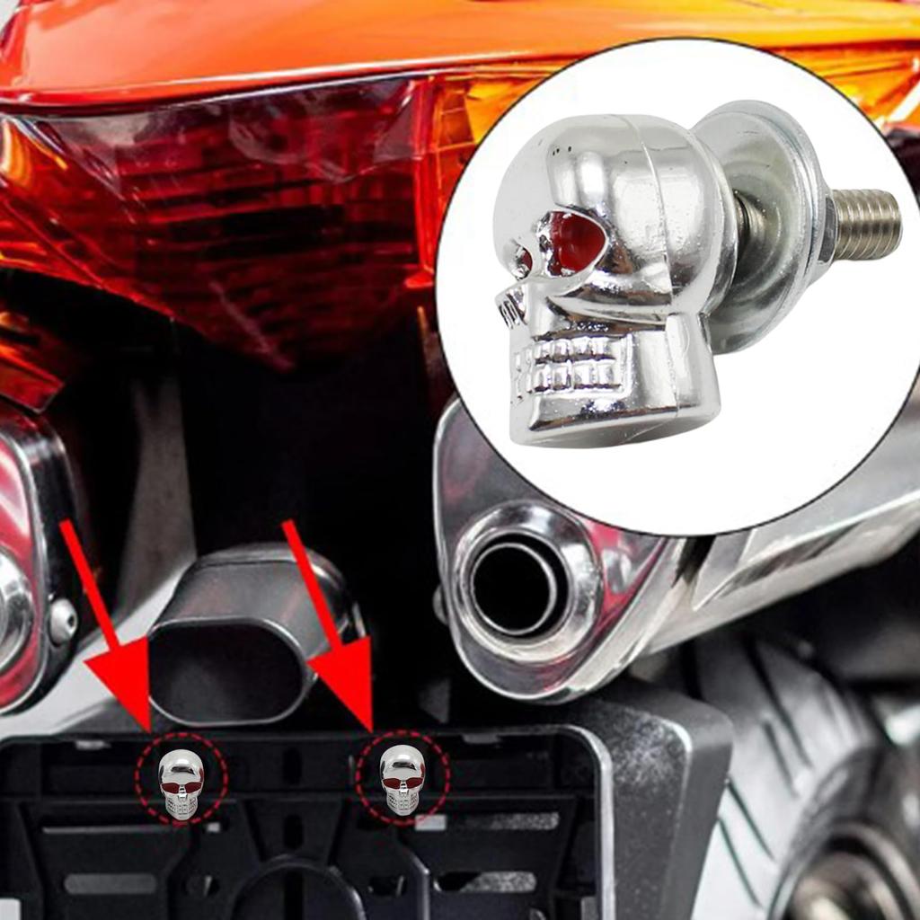 Motorcycle License Plate Bolts, Motorcycle Modifications, Decorative Skull Screws, Skull
