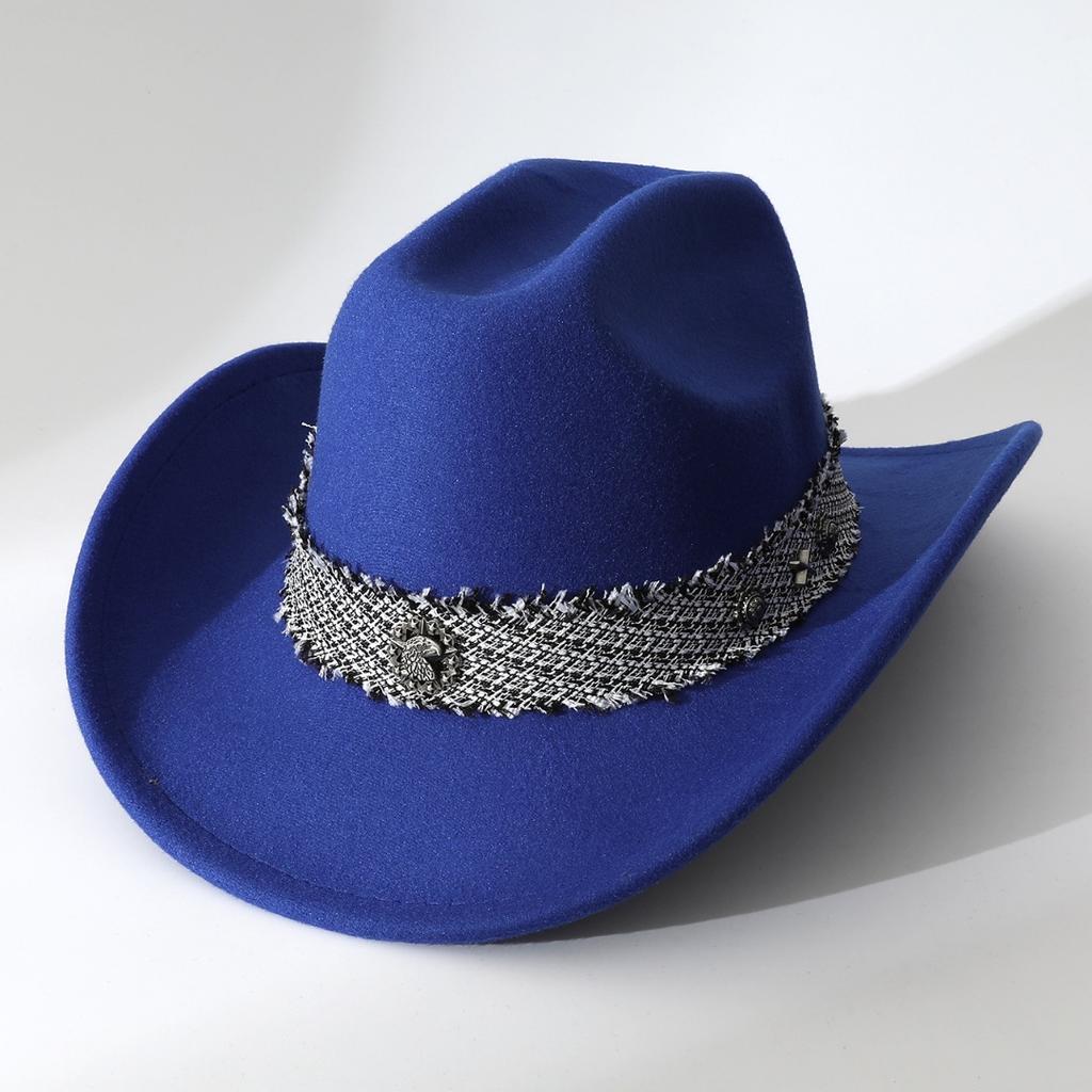 New Autumn Woolen Hats for Men and Women, Solid Color Jazz Hats, Punk Diamond Logo Fashion Hats, Stage Trendy Hats