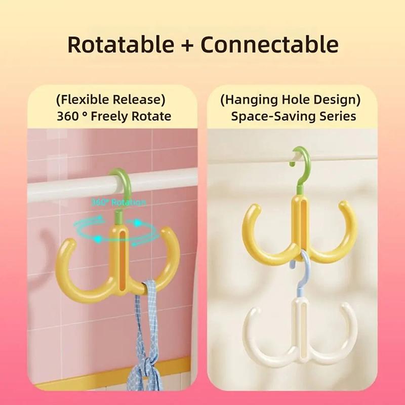 New Multifunctional Clothes Hanger Portable Dopamine Hook Scarf Tie Display Rack Rotatable Bedroom Scarf Racks