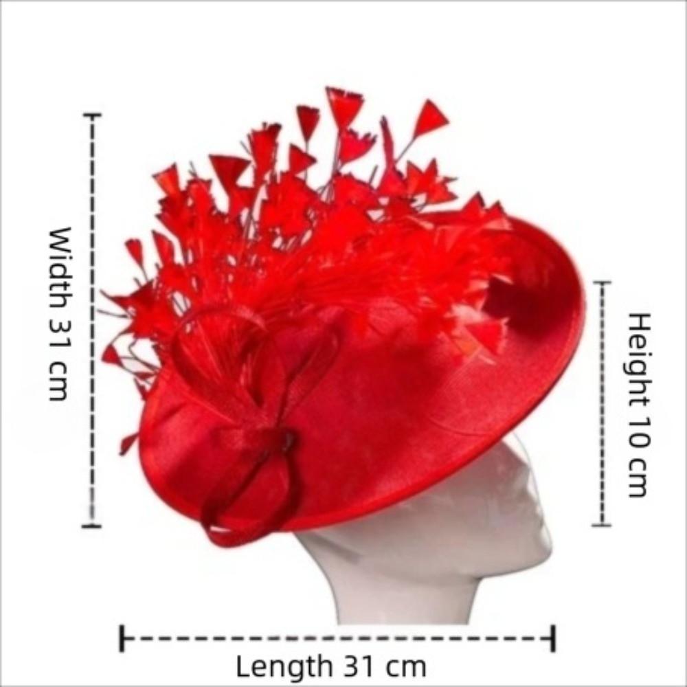 With Feather Bridal Hats Headwear Party Hats Elegant Big Top Hats Banquet