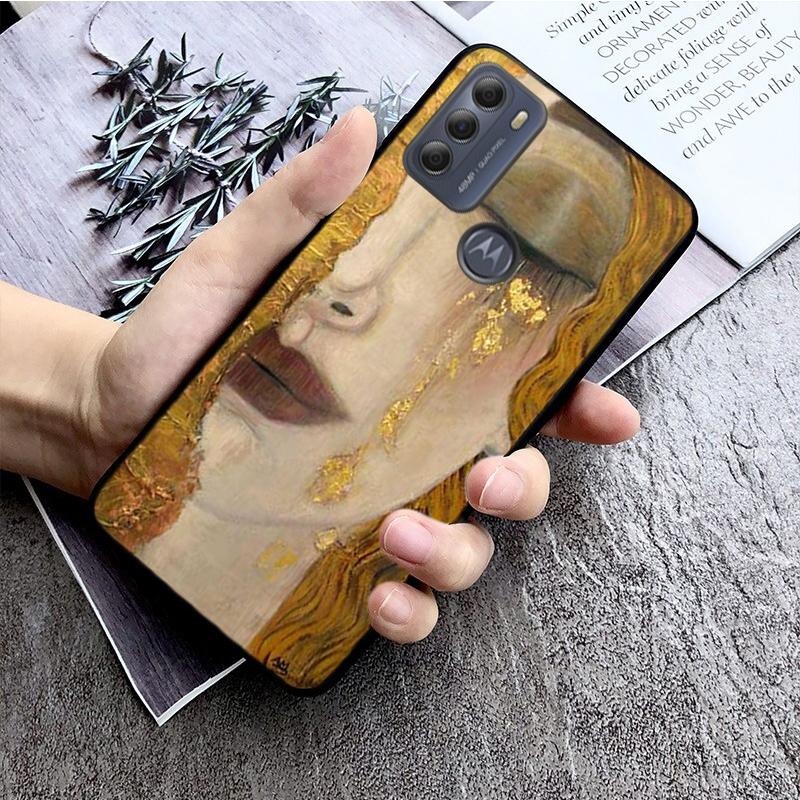 Gustav Klimt Tears Phone Case for Motorola E7 Plus E32 E20 E40 Edge 20 Lite G22 G52 G20 G30 G100 G60 G50 G10 G Pure G Stylus