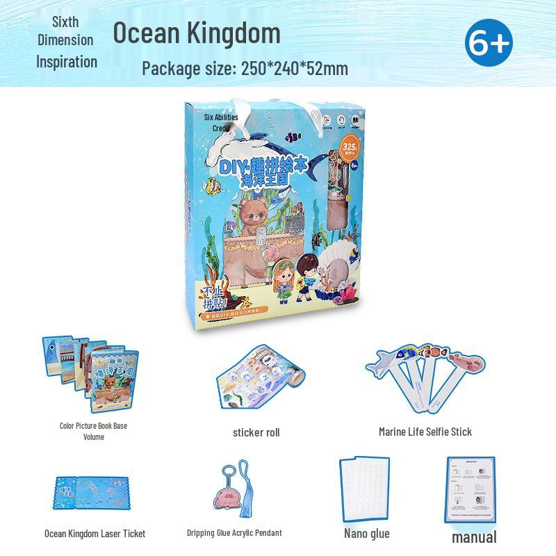 Ocean Kingdom Educational Puzzle & Sticker Book for Kids 3-8 Years