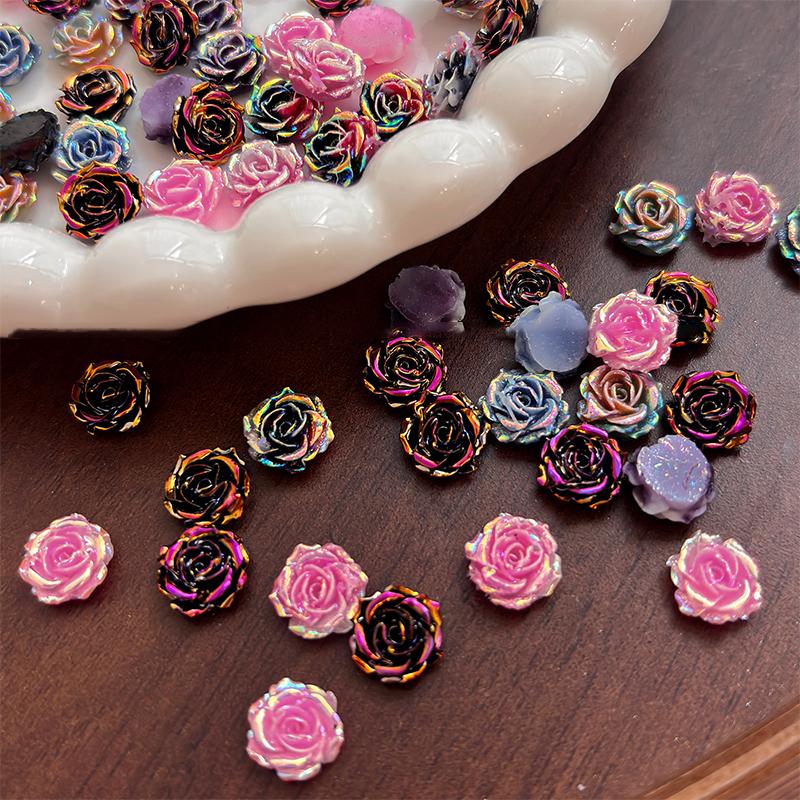 20Pcs Elegant Camellia Rose Nail Art Jewelry Charm for DIY Manicure Decoration Resin Flatback