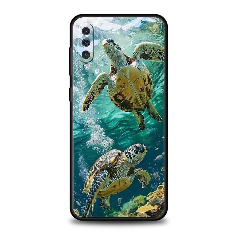 Phone Case For Samsung A56 A36 A26 A54 A52 A24 A14 A50 A70 A40 A20E A06 A12 A22 A34 A42 A32 5G A04s A16 Cover Cool Ocean Turtle