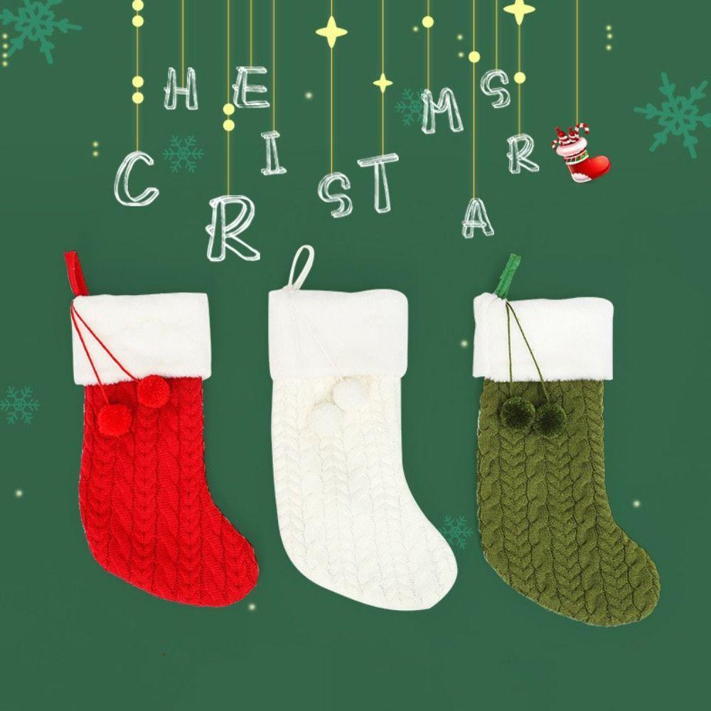 Personalized Christmas Knitting Stocking Red/Green/White Christmas Tree Pendant  Home