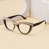 Portable Rhinestone Reading Glasses Vintage Eye Protection Hyperopia Glasses Luxury Square Optical Eyewear Office