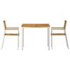Garden Dining Set 3 Pcs Solid Acacia Wood and Stainless Steel