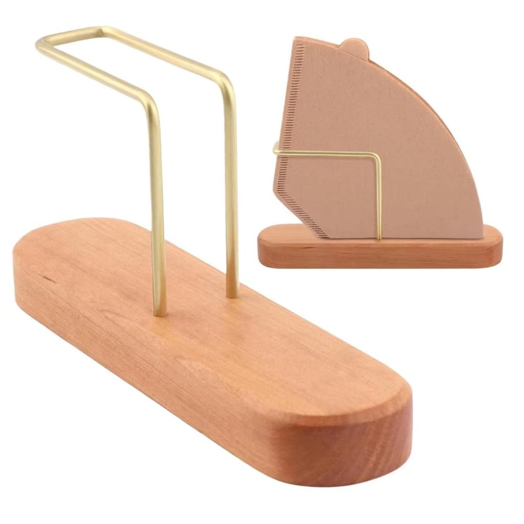 PLEAVIT Coffee Filter Holder Wooden Coffee Paper Disposable Filter Small Stand, Stand, Case,