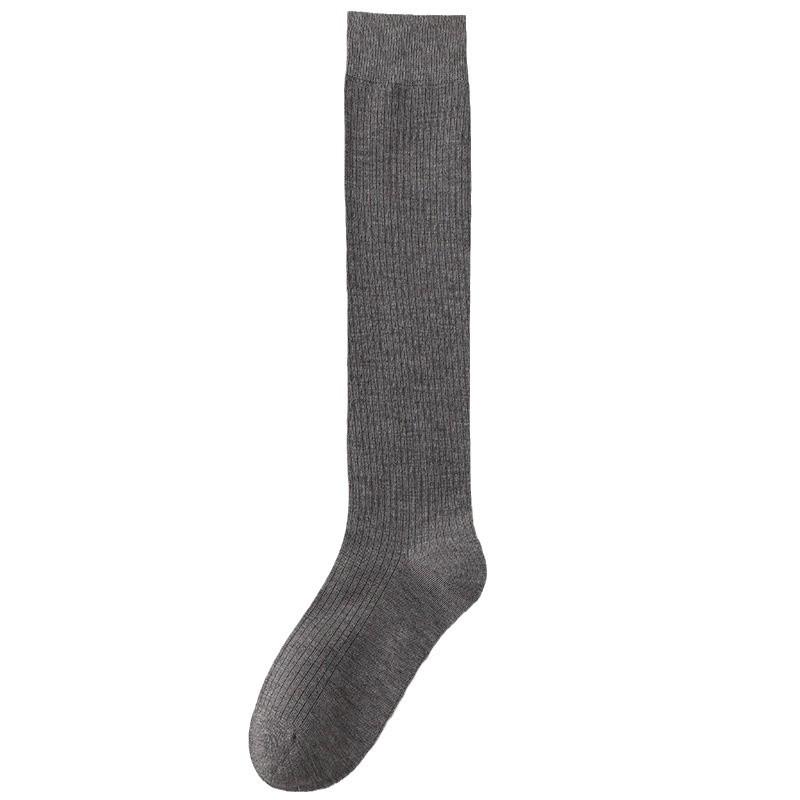 Encore Burgundy Wool Socks - Women's Retro Style, Versatile, Boneless, Calf-Length for Autumn and Winter