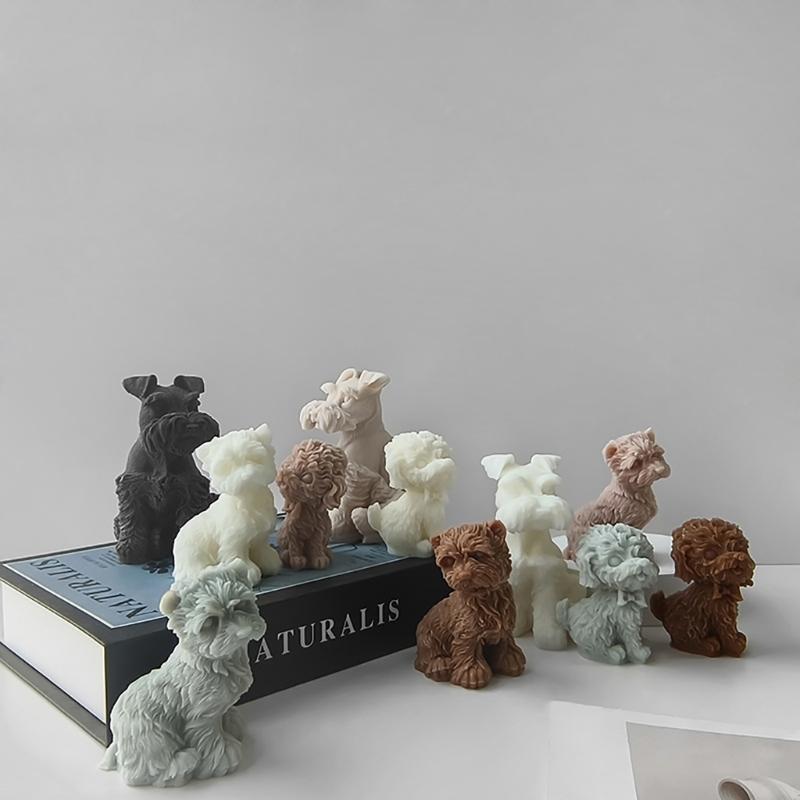 3D Dog Candle Silicone Mold Animal Candle Resin Mould for DIY Aromatherapy Candle Making Mould Soap Home Decorations