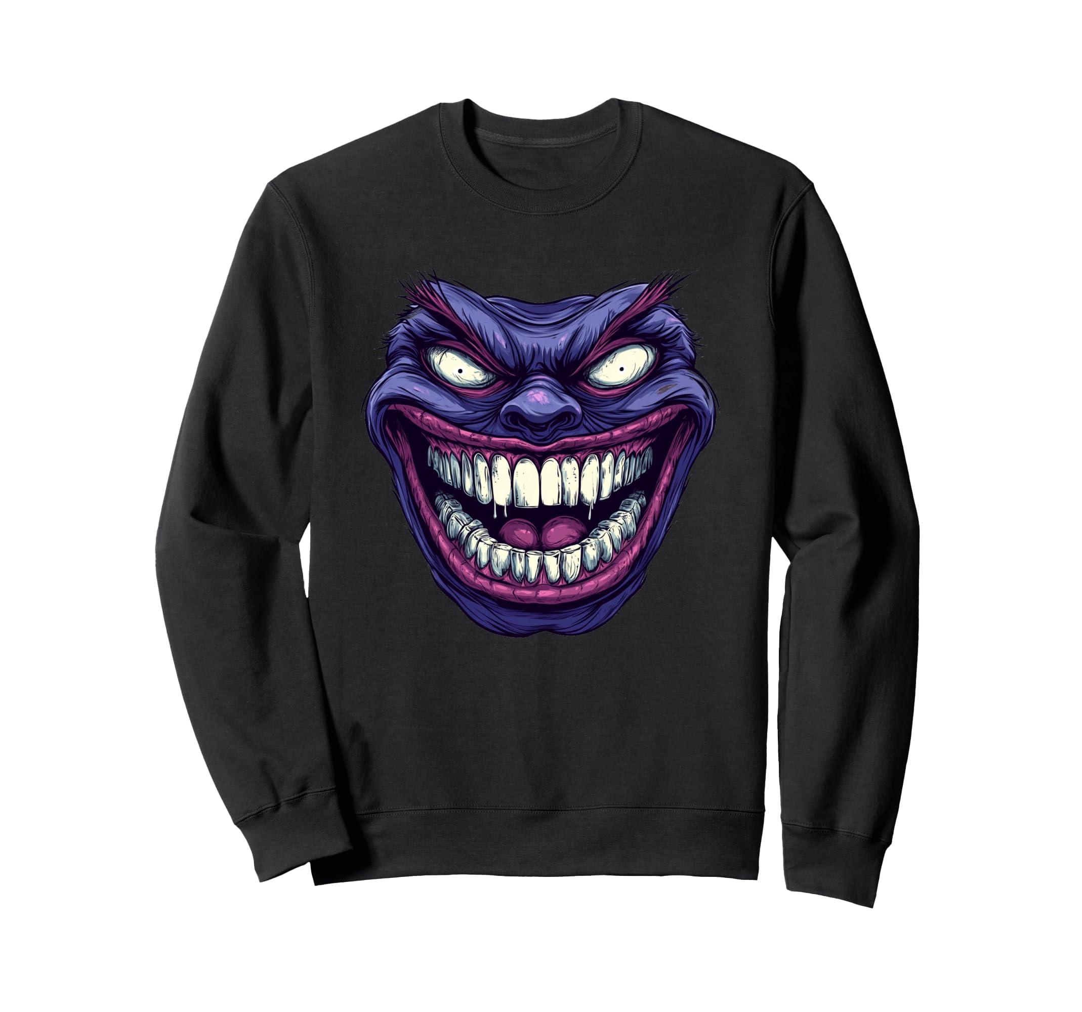 This evil grinning face costume provides a spooky thrill. Trainer