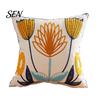 Floral Pattern Throw Pillow Shams Farmhouse Cushion Cover, 3D Flower Embroidery Decorative Light Luxury Bed Covers Case for Living Room Couch