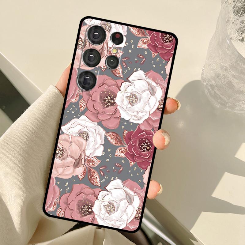 Love Rose Gold Style Case For Samsung Galaxy S23 Ultra S21 S22 S24 S25 Ultra S9 S10 Plus S25 FE S20 FE Back Cover