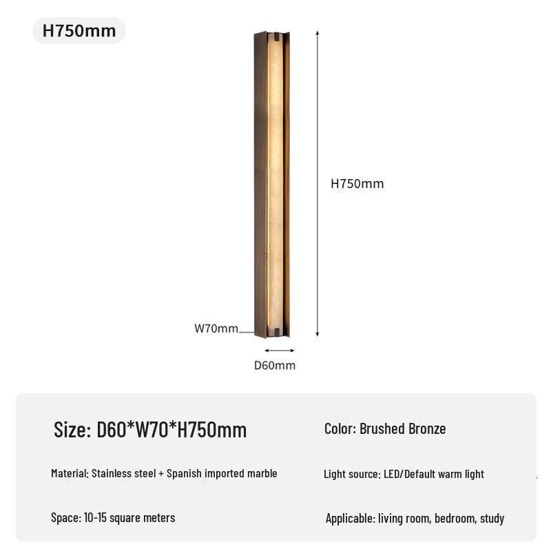 Italian Minimalist Marble Wall Lamp for Living Rooms, Corridors, and Bedrooms