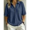 BFCCQB Women's Fashion Casual Summer Spring POLO Neck Short Sleeve  Blouses & Shirts