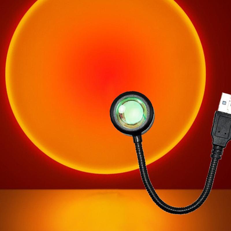 

Multi Angle Rotatable Suitable Home Living Room and Bedroom Sunset Projection Lamp USB Home Decoration Atmosphere Lamp