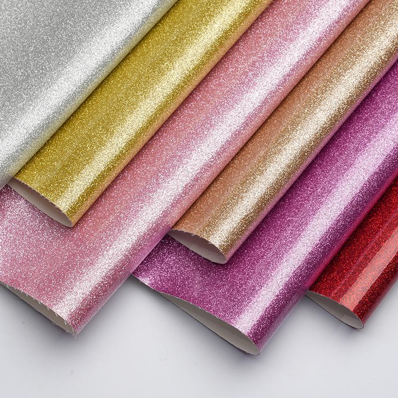 Non-Shedding Soft Glitter PU Leather Fabric Mirror Finish