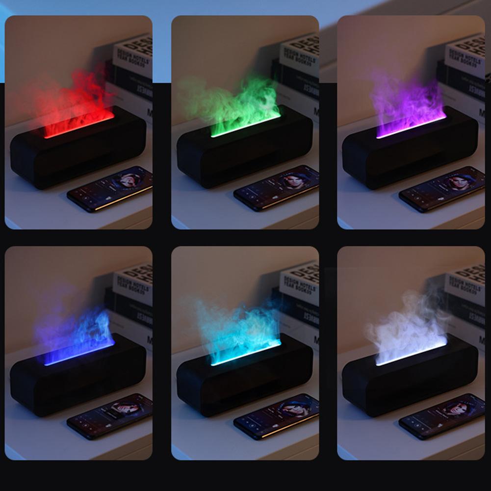 Duftmaschine für Zuhause mit bunter Flamme, automatische Abschaltung, dynamische Tonaufnahme, Aromatherapie-Diffusor, Timing 2/4/6 Stunden, ultraleise für Yoga Spa