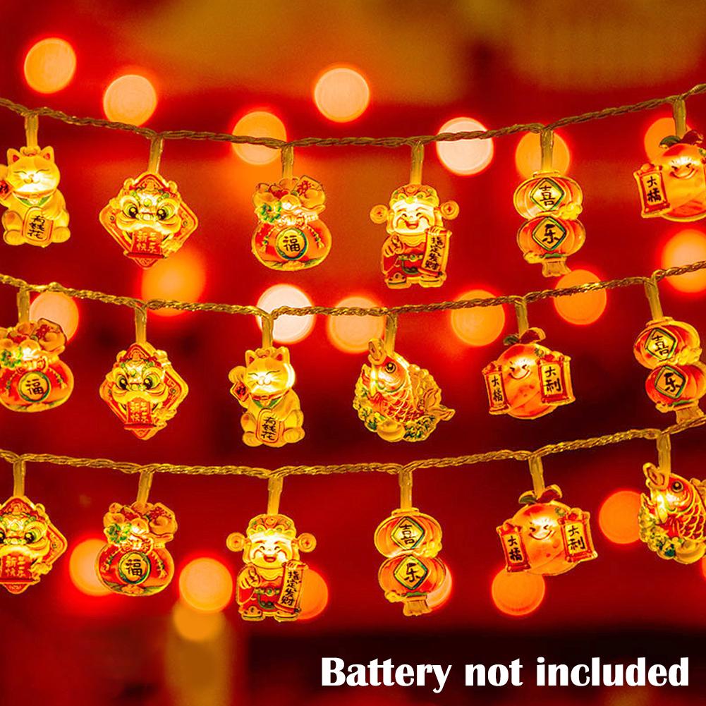 1pcs 2M 10 Light Spring Festival LanternLED Camping Pattern String Atmosphere Light For Outdoor Camping Home Garden Yard Decor
