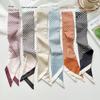 Striped Silk Scarf for Women Fashion Neck Tie Hand Bag Foulard Wrist Kerchief Wraps hairband Butterfly Knot Scarf