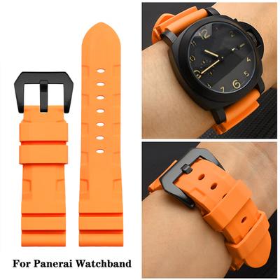 Schwarz Blau Grün Orange Uhrenarmband Silikonkautschuk-Uhrenarmband Herren 22mm 24mm Für Panerai 111 441 386 Sport Weiches Armband Kostenlose Werkzeuge