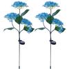 3 Heads Hydrangea Ground Light Waterproof LED Solar Lawn Decorative Lights Adjustable Iron Wire Simulated Bendable for Courtyard