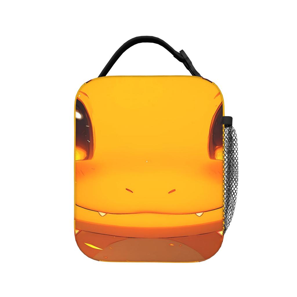 Charmander Splash Anime Lunch Bag School Lunch Box For Child Fun Print Thermal Tote Handbags Oxford Portable Cooler Bag