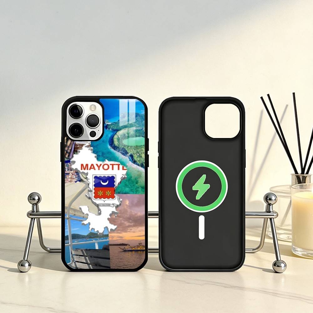 

Nation Fllag Mayotte Phone Case For iPhone17,16,15,14,13,12,11 Plus,Pro Max Magnetic For Magsafe Wireless Charging iPhone15PROMAX