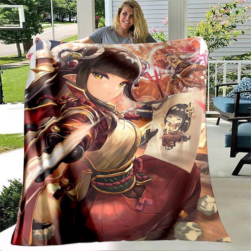 Monster Hunter Game Throw Blanket Bedspread Bed Plaid Rug Bed Covers Sofa Blanket Plaid Blanket Thermal Children'S Blankets