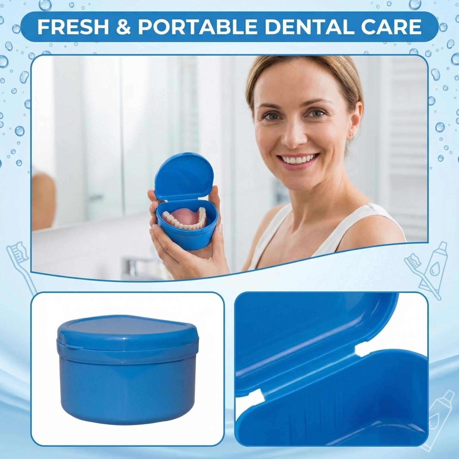 

Portable Braces Cleaning Box Denture Cleaner Portable Teeth Box one size