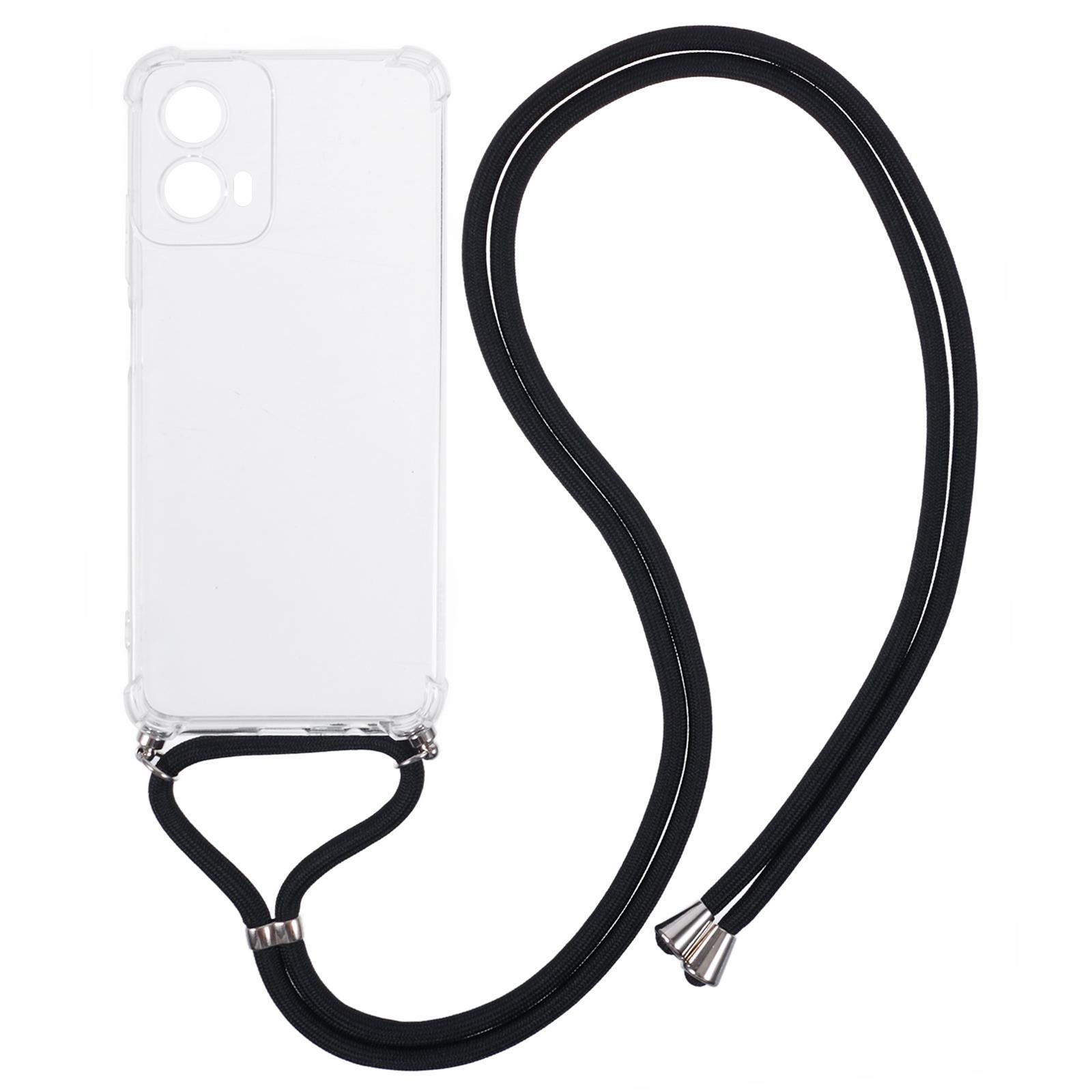 

For Motorola Moto G45 5G/G34 5G Case Reinforced Corner TPU Clear Phone Cover with Lanyard A