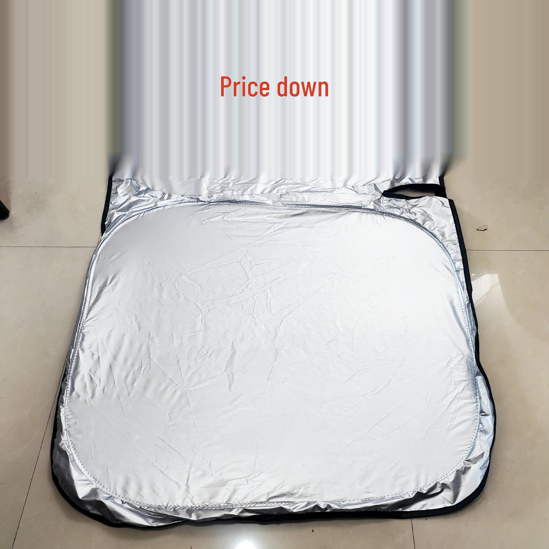 UV-Protective Titanium Silver Car Sunshade - Heat Insulation & Sun Protection 142x67 Silver Coating (Silver Bag)