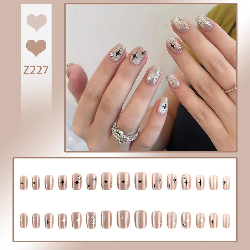 Handmade Press-On Nails – Crushed Diamond Butterfly Glitter Tips Collection